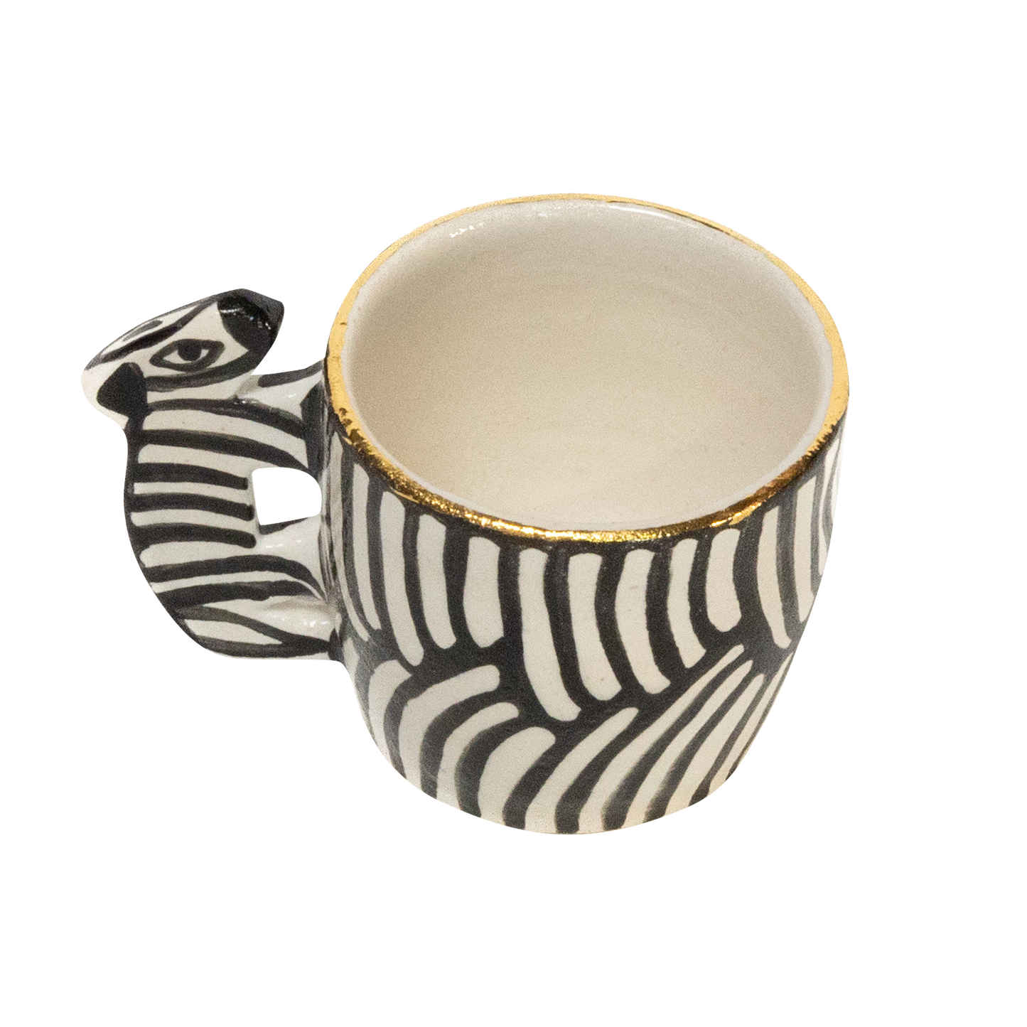 Zebra Handle Mug with Gold detail - standard size