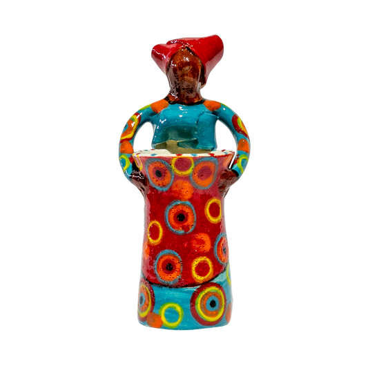 1Lady Small Vase Bright on White