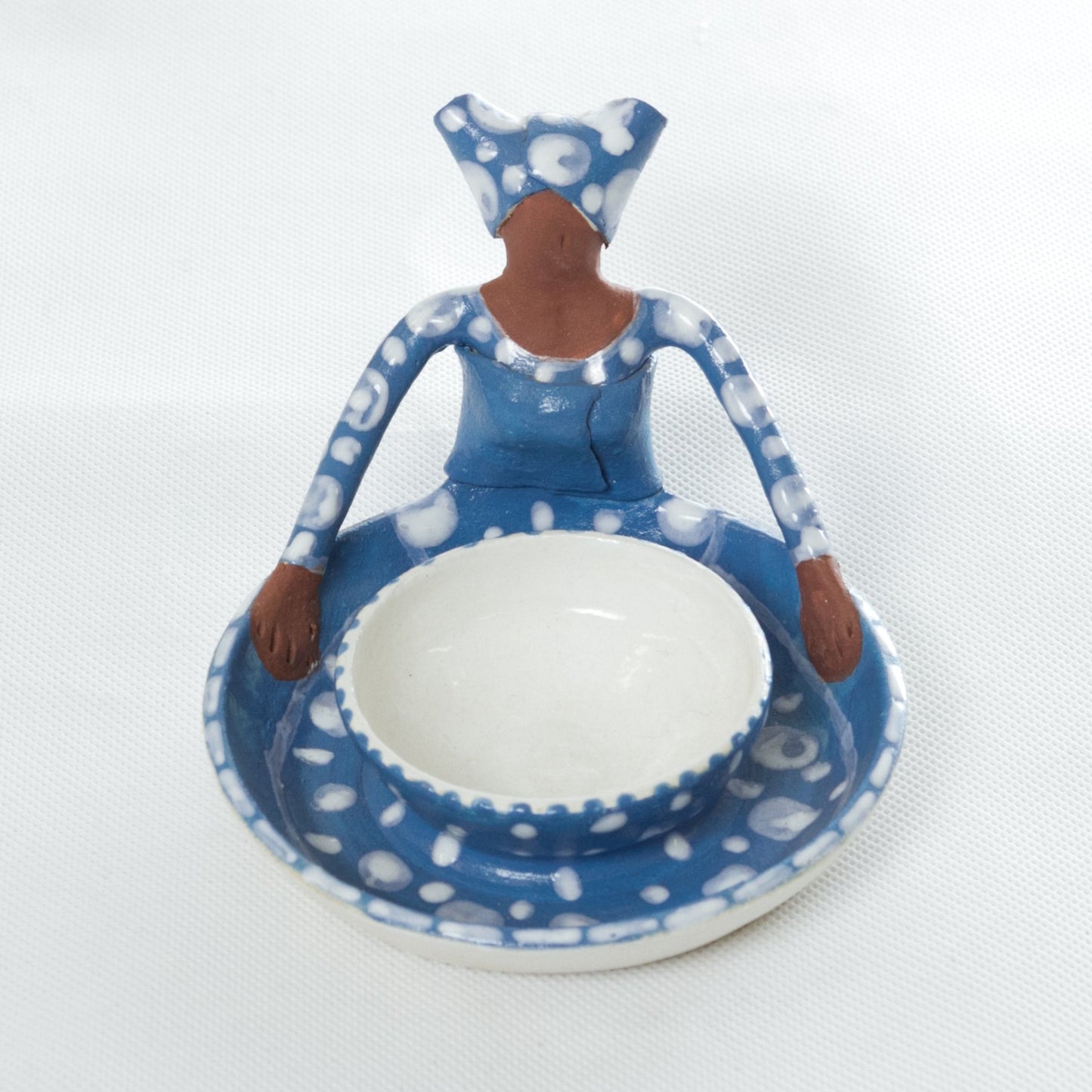 1Lady Olive Dish Cornflower Blue