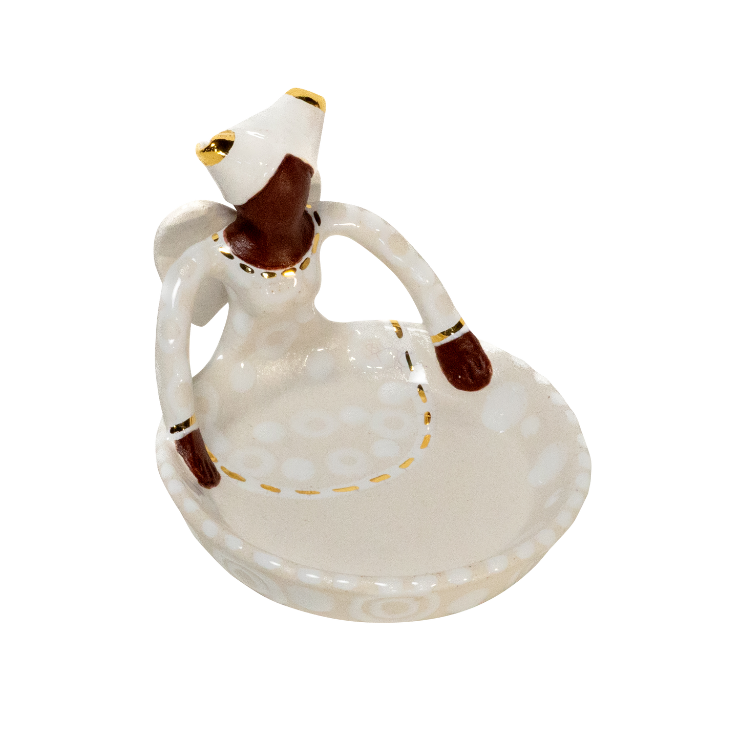 1Lady Angel Tiny Bowl White + Gold