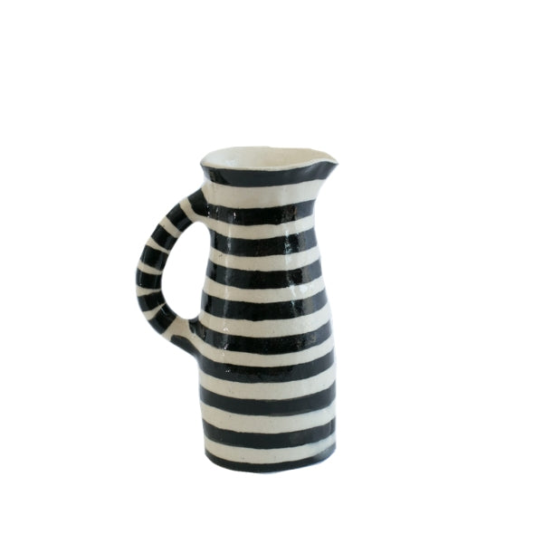 Black on White Medium striped Jug