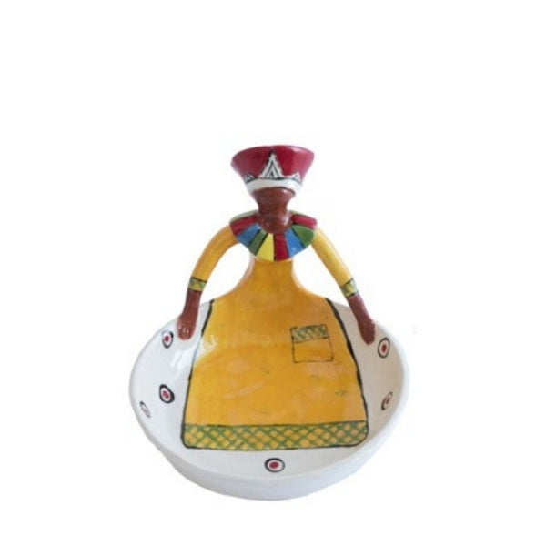 1Lady Women of Africa Sweetie Dish Zulu Yellow