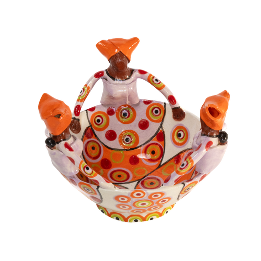 3Lady Women of Africa Bowl New Colourway: Pink, Orange & Red