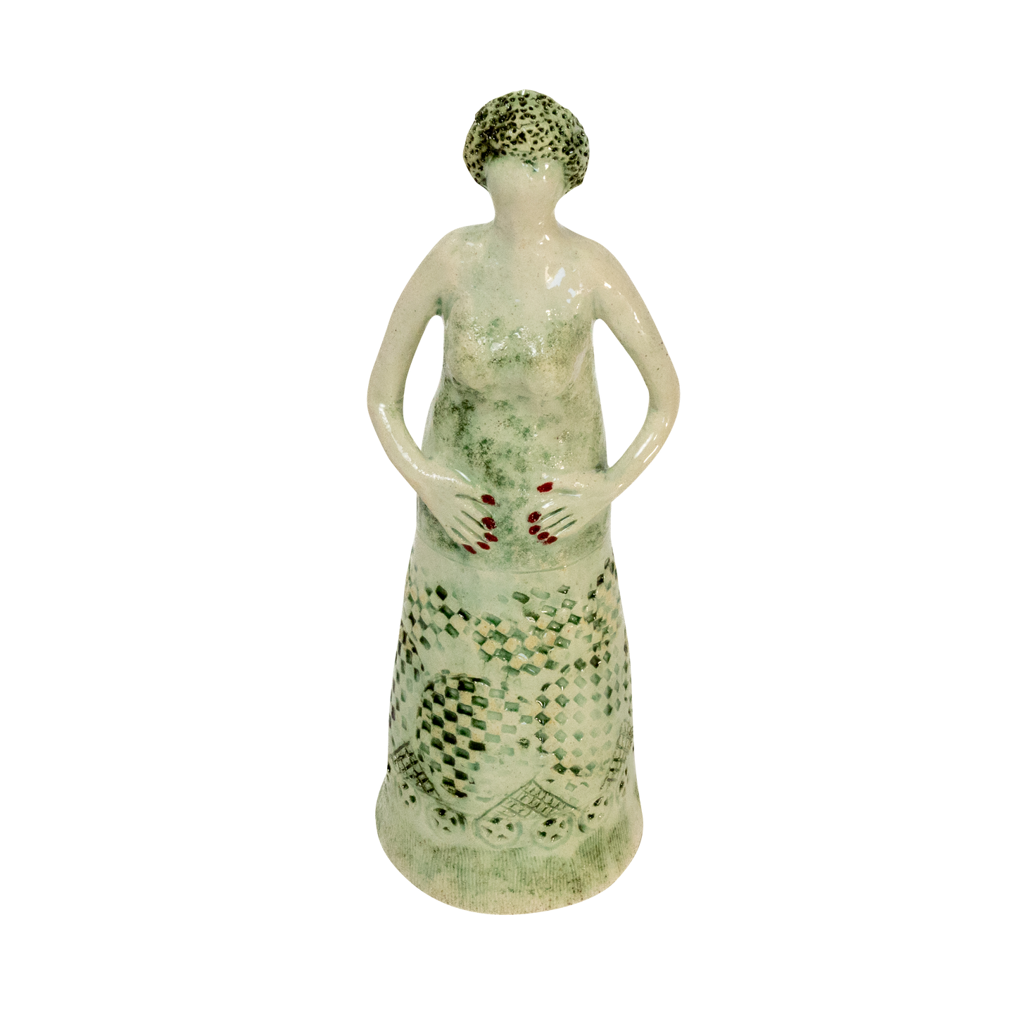 Standing African Lady Tall Green Oxide