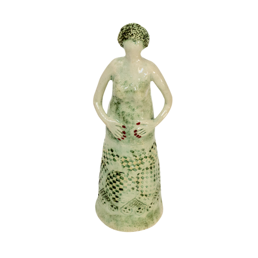 Standing African Lady Tall Green Oxide