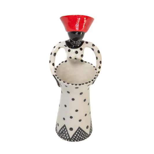 1Lady Zulu Small Vase in Black White Red