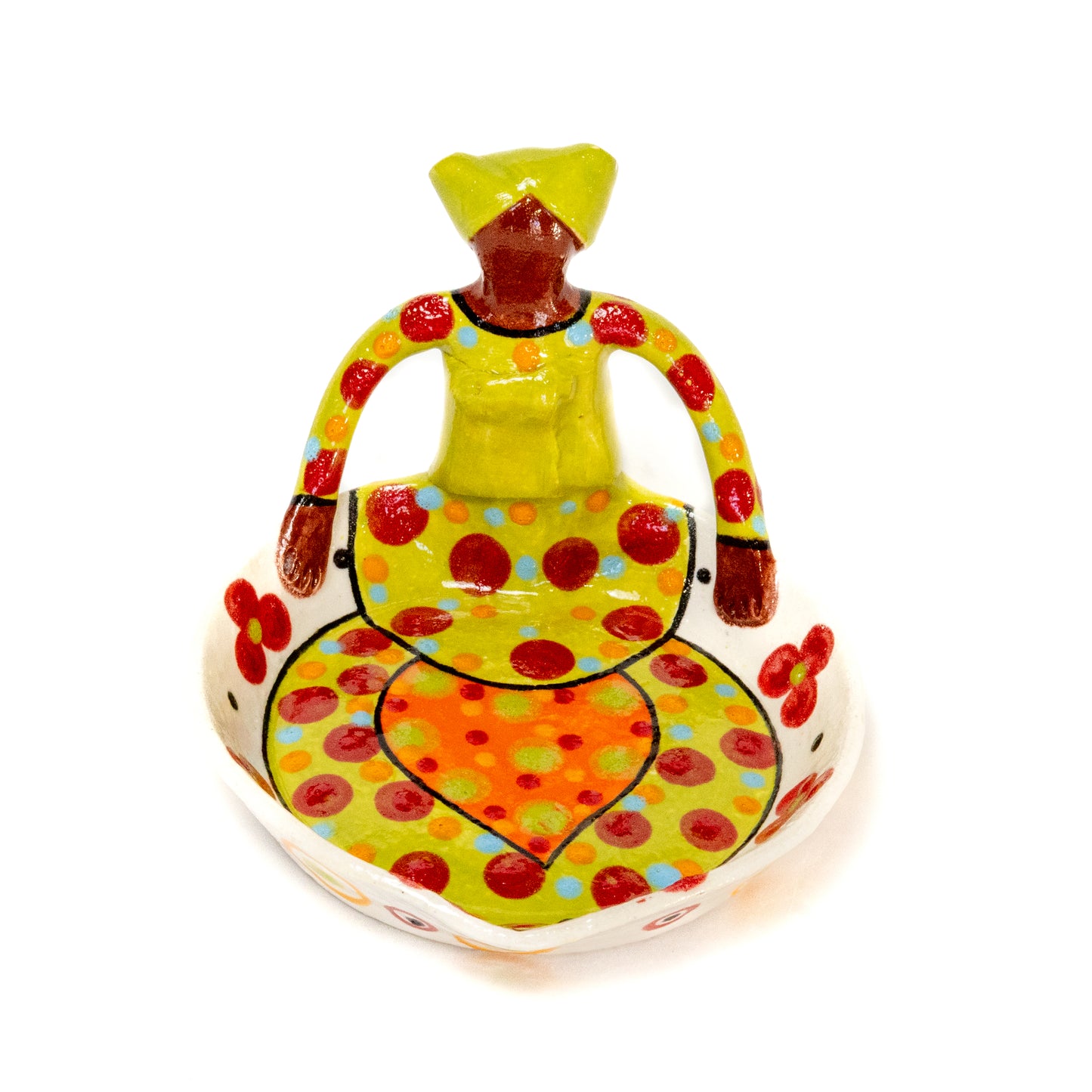 1Lady Heart Dish Bright on White