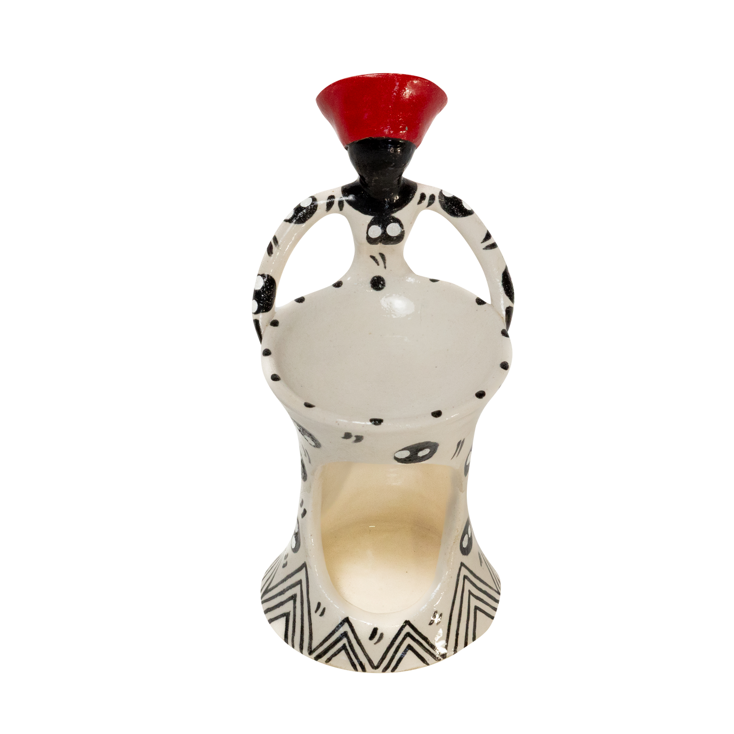 1Lady Women of Africa Oil Burner Zulu | Black and red on white
