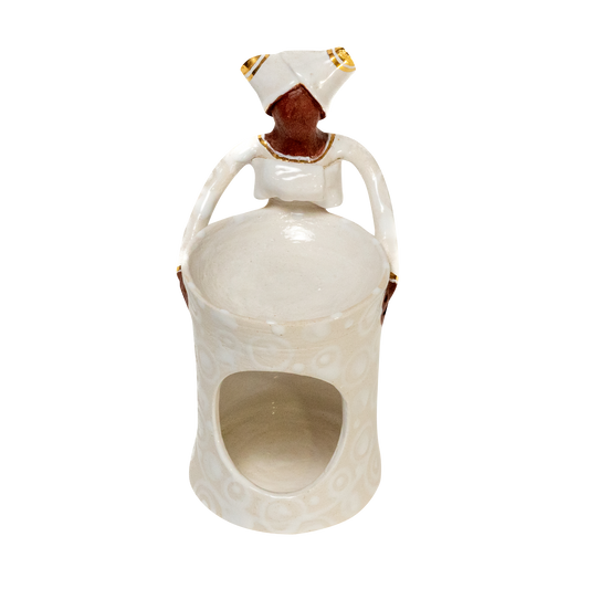 1Lady Angel Oil Burner White+Gold