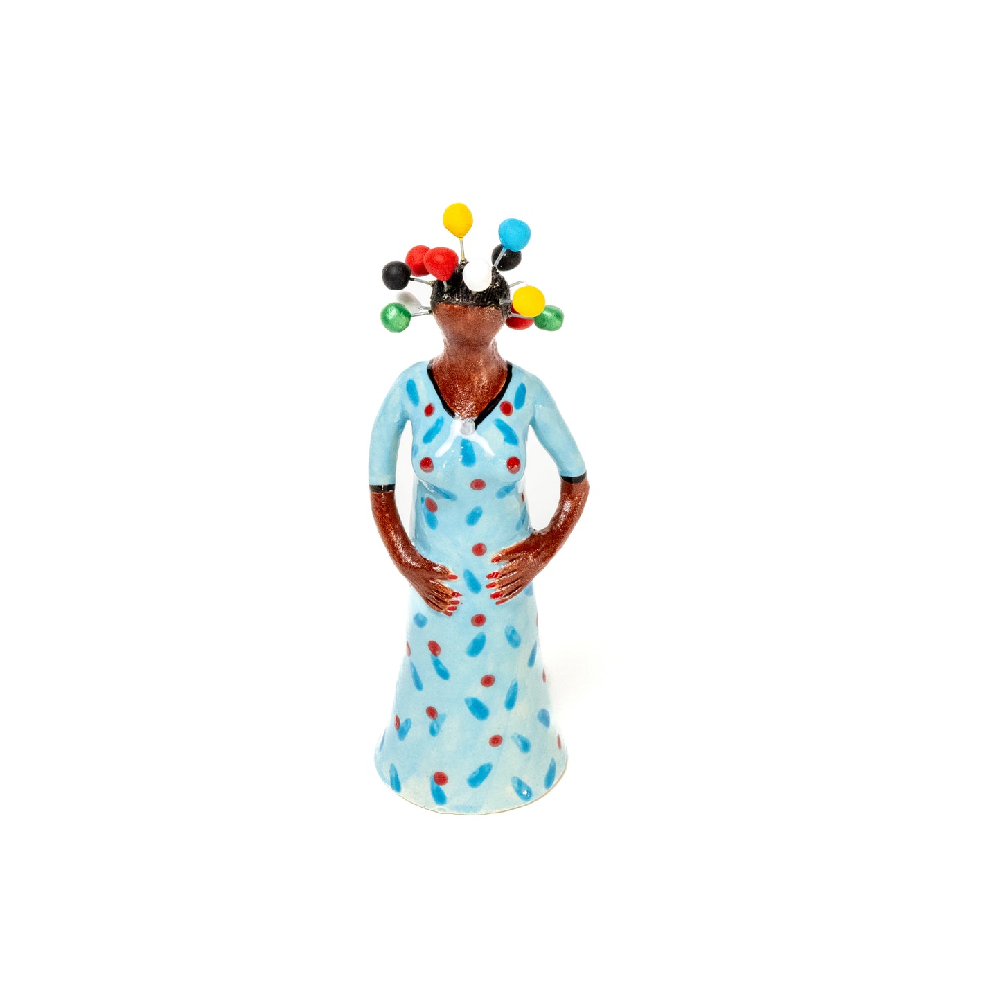 Standing Hairstyle African Lady - Blue