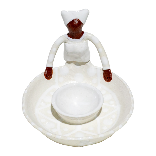 1Lady Olive Dish White on White