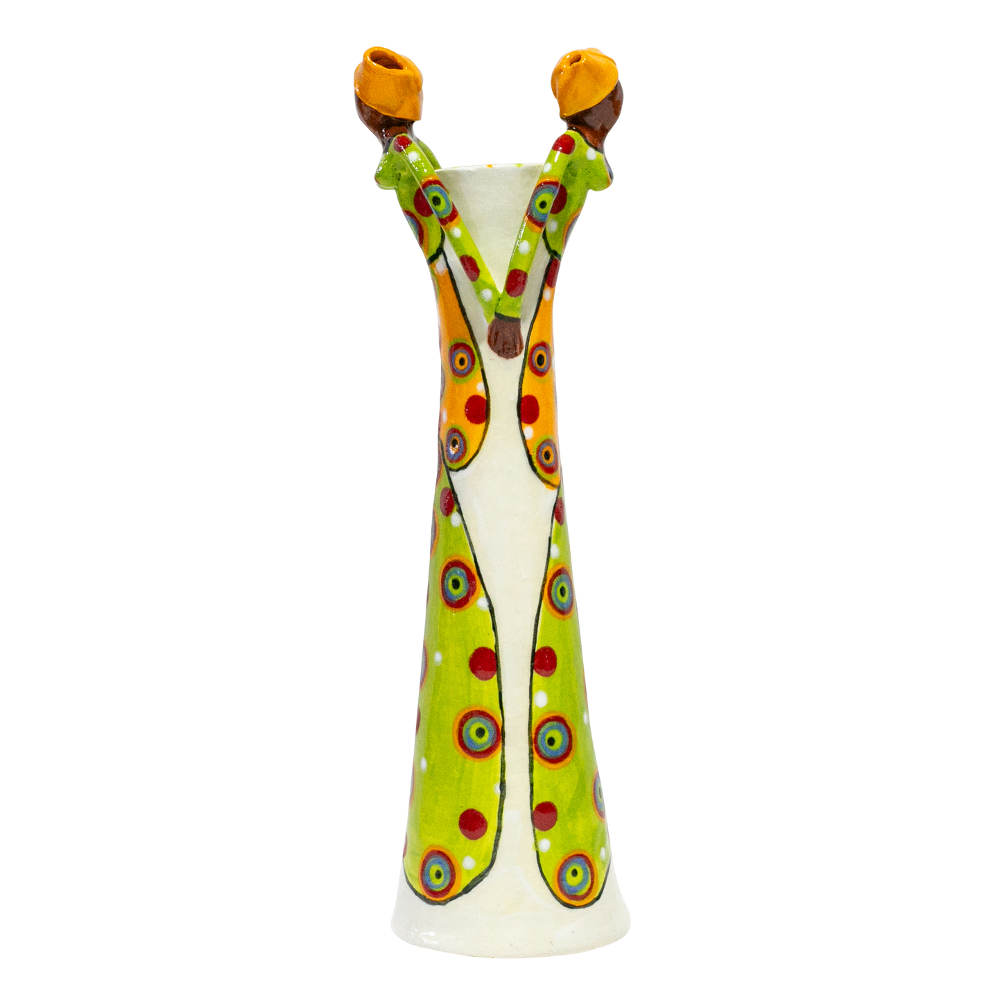 2Lady Tall Vase Bright on White