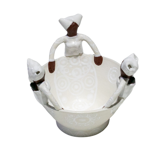 3Lady Ubuntu Bowl White on White