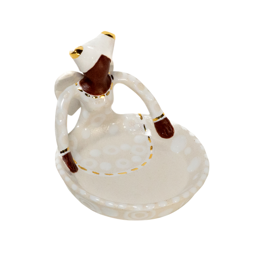 1Lady Angel Tiny Bowl White + Gold